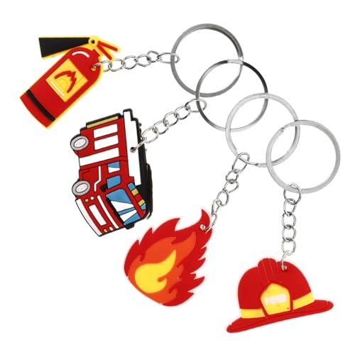 TINEASUR Zarte Feuerwehrmann Schlüsselanhänger Metall Feuerwehrmann Schlüsselanhänger Charme Dekorative Hängende von TINEASUR