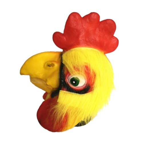 TINEASUR Gruselige Hahnkopf Für Halloween Theaterrequisit Verrückte Maske Für Kostümparty Halloween Hahn Dekoration Unheimliches Kostümzubehör von TINEASUR