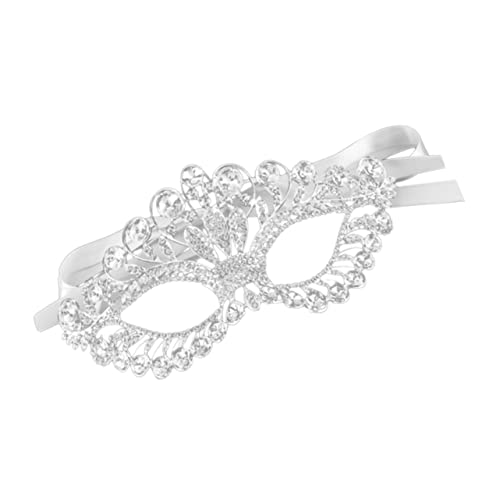 TINEASUR Strass- Für Cosplay Legierung Damenmaske Kostüme Silber Party Dressing Gewicht Maskenballmaske von TINEASUR