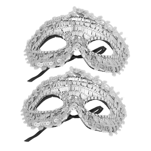TINEASUR Spitzenmaske Maskerade Halbmaske Damen Karnevalsmaske Pailletten Für Halloween Kostüm von TINEASUR