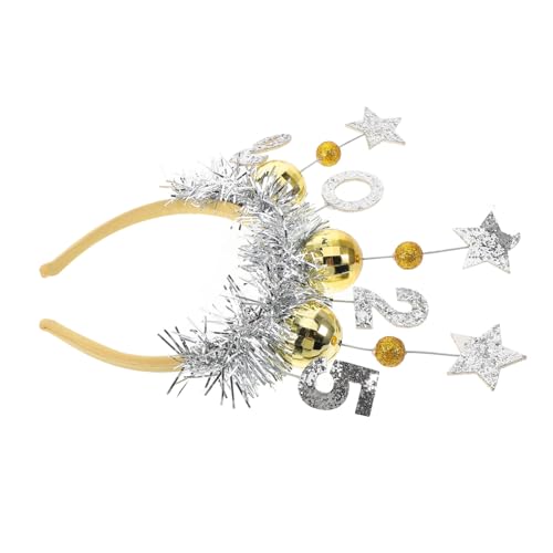 TINEASUR Neujahrs Haarreif Goldfarbener Silvester Haarreifen Partyaccessoire Fotorequisite für Weihnachts und Jahresendfeiern Langlebig Auffälliges Design für Unvergessliche Fotos TINEASUR Neujahrs Haarreif Goldfarbener Silvester Haarreifen Partyaccessoire Fotorequisite für Weihnachts und Jahresendfeiern Langlebig Auffälliges Design für Unvergessliche Fotos von TINEASUR
