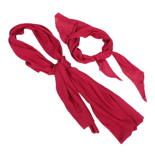 TINEASUR Piraten Kostüm Zubehör Set Frauen Männer Kopftuch Bandana Große Schärpe Gürtel Dunkelrot Für Halloween Kostüme Party von TINEASUR
