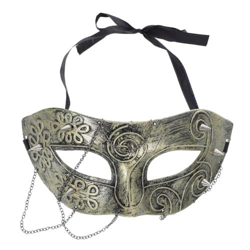 TINEASUR Steampunk Halbgesichtsmaske mit Kettenakzenten Langlebige Masquerade Maske für Damen und Herren Vielseitig für Karneval Halloween Bühnenauftritte und Cosplay Geeignet von TINEASUR