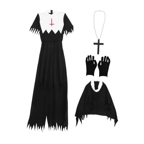 TINEASUR Kostüm Cosplay Halloween Kleid Damen Gothic Outfit Für Deko Party von TINEASUR
