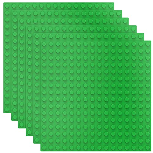 TINGLAND 6 Große Bauplatte Kompatibel mit Duplo, Grüne Duplo Grundplatte,25.5 * 25.5cm DUPLO Platte für Kreatives Vorschulspielzeug. (Grüne) von TINGLAND