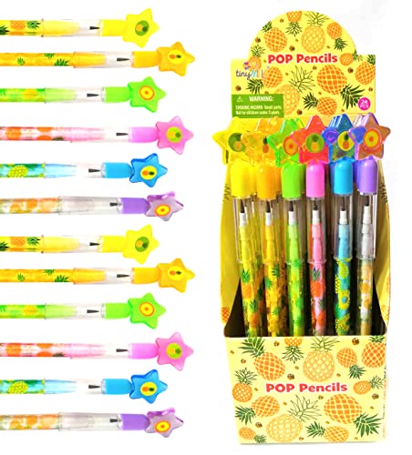 TINYMILLS 24 Stück Ananas Multi Point Stapelbar Push Pencil Sortiment mit Radiergummi für Luau Party Gastgeschenke Goodie Bag Stuffers Klassenzimmer Belohnungen Pinata Füllstoffe Karneval Preis TINYMILLS 24 Stück Ananas Multi Point Stapelbar Push Pencil Sortiment mit Radiergummi für Luau Party Gastgeschenke Goodie Bag Stuffers Klassenzimmer Belohnungen Pinata Füllstoffe Karneval Preis von TINYMILLS