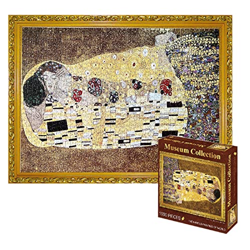 TINYOUTH 1000 Teile Puzzle für Erwachsene, 《Der Kuss》 Museum Kollektion Puzzle, 70x50cm 2mm Berühmte Gemälde Puzzle, Stressabbau Staycation Kill Time für Erwachsene Kinder 14+ von TINYOUTH