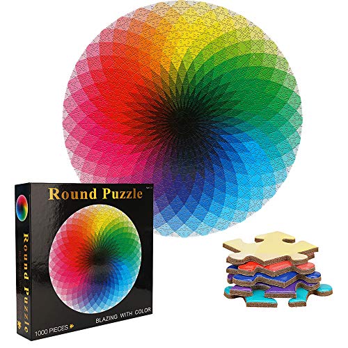 TINYOUTH 1000 Teile Rund Puzzle für Erwachsene, Regenbogen, 67.5cm/26.57in 2mm Karton - Familienpuzzle Verringerter Druck Schwieriges Unmögliches Puzzle für Erwachsene 14+ von TINYOUTH