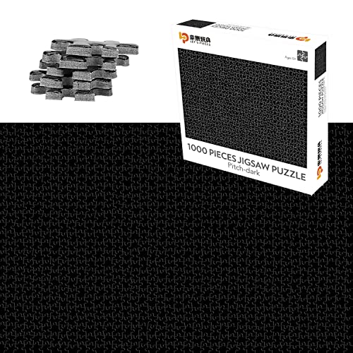 TINYOUTH 1000 Teile Schwarz Puzzle für Erwachsene, 70cmx50cm Herausforderung Puzzle - Familienpuzzle Verringerter Druck Schwieriges Puzzle Rahmen Puzzle für Erwachsene Kinder 14+ von TINYOUTH