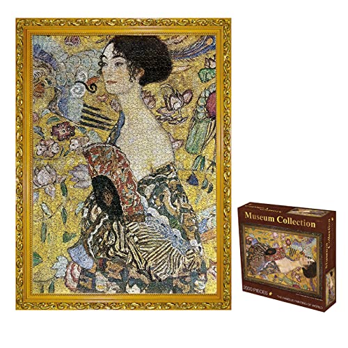 TINYOUTH 2000 Teile Puzzle für Erwachsene, 《Lady with Fan》Museum Collection Puzzle, 70 x 100 cm 2 mm Dicke, berühmtes ÖlgemäldePuzzle, Stressabbau, Staycation, Killzeit für Erwachsene und Kinder ab von TINYOUTH