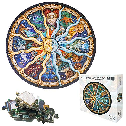 TINYOUTH 500 Teile Rundes Puzzle für Erwachsene - 12 Sternbilder, 48CM/18.90in 1mm Karton - Familienpuzzle Mit Verringertem Druck, Schwierig Und Unmöglich für Erwachsene 14+ von TINYOUTH