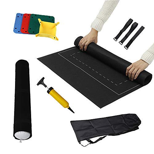 TINYOUTH Aufblasbare Puzzlematte 1.5mm für 1000/1500/2000 Teile Mit Tabletts/Inflator/Tasche/Gurte - Für Rundes, Quadratisches & Rechteck Puzzle, Schwarz von TINYOUTH