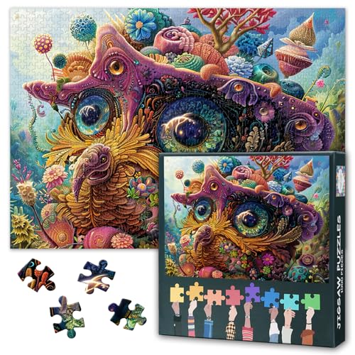 1000 Puzzle für Erwachsene – Surreale Fantasiewesen mit Bunten Blumen und Augen Kunst-Puzzle | Puzzles 1000 Teile für Erwachsene Design zum Stressabbau & für Familien-Spieleabende 70 x 50 cm 1000 Puzzle für Erwachsene – Surreale Fantasiewesen mit Bunten Blumen und Augen Kunst-Puzzle | Puzzles 1000 Teile für Erwachsene Design zum Stressabbau & für Familien-Spieleabende 70 x 50 cm von TISHIRON