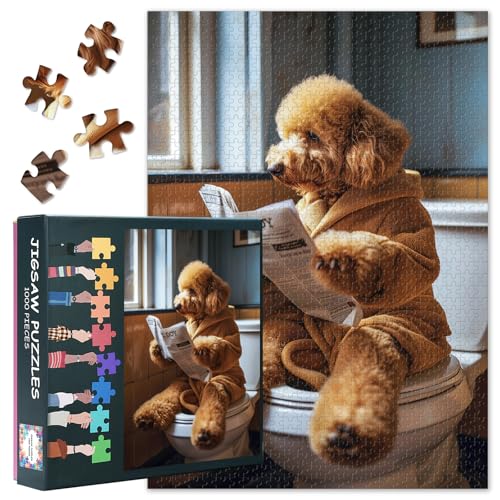 1000 Stück Hund Lesen Einer Zeitung Im Badezimmer Jigsaw Puzzles Für Erwachsene Herausfordernde Hund Sitzt Auf Toilette Jigsaw Puzzles Lustige Tier Thema Puzzle Für Familie Freunde Geschenk 70cmx50cm 1000 Stück Hund Lesen Einer Zeitung Im Badezimmer Jigsaw Puzzles Für Erwachsene Herausfordernde Hund Sitzt Auf Toilette Jigsaw Puzzles Lustige Tier Thema Puzzle Für Familie Freunde Geschenk 70cmx50cm von TISHIRON