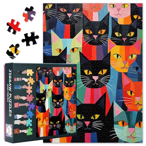 1000 Stück Jigsaw Puzzles Bunte Katzen Schwierige Herausforderung Puzzle Für Erwachsene Als Geschenke Für Familie Partei Bunte Tapete Von Adorable Katze Jigsaw Puzzle Haus Dekor 70cmx50cm 1000 Stück Jigsaw Puzzles Bunte Katzen Schwierige Herausforderung Puzzle Für Erwachsene Als Geschenke Für Familie Partei Bunte Tapete Von Adorable Katze Jigsaw Puzzle Haus Dekor 70cmx50cm von TISHIRON