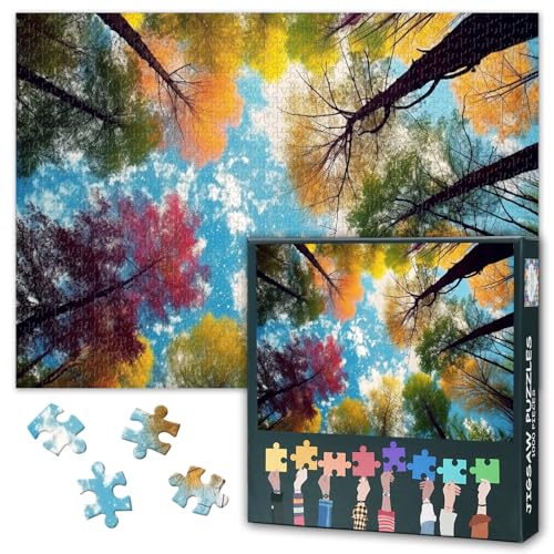 1000-Stück-Puzzle für Erwachsene Bunte Wald-Puzzle 1000-Stücke für Heimschlafzimmer Flur Dekoration Herausfordernd/Vivid Detail Ideal für Puzzles Enthusiasten Fertige Größe: 70x50cm von TISHIRON