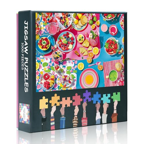 1000 Stück Puzzles Erwachsen - Früchte Thema Jigsaw Puzzle (70 x 50 cm), helle Farben herausfordernde Puzzles für Erwachsene, Picknick Familienspiel für Männer & Frauen (Home Decor Geschenk) von TISHIRON