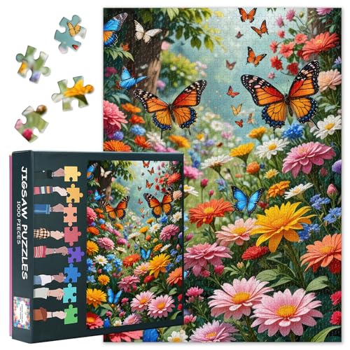 1000 Stück Puzzles Für Erwachsene Frühling Mit Blühenden Blumen Und Schmetterlingen Jigsaw Puzzles Impossible Challenge Game Wildflower Puzzle Perfekt Für Familie Game Night 70cmx50cm 1000 Stück Puzzles Für Erwachsene Frühling Mit Blühenden Blumen Und Schmetterlingen Jigsaw Puzzles Impossible Challenge Game Wildflower Puzzle Perfekt Für Familie Game Night 70cmx50cm von TISHIRON