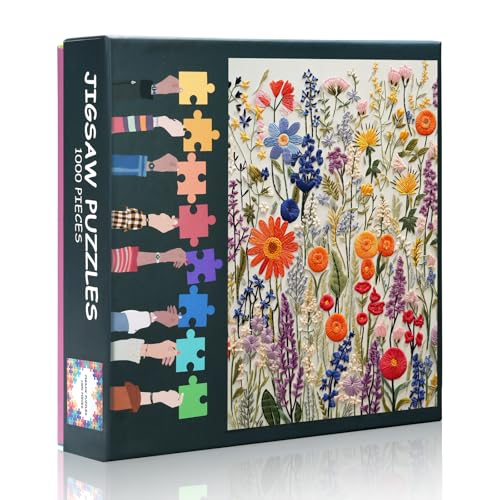 1000 Stück Puzzles für Erwachsene - 70 x 50 cm Herausfordernde Gartenkunst, Botanisches Blumenpuzzle Schwierige Familienpuzzle Lernspiele Heimdekoration von TISHIRON