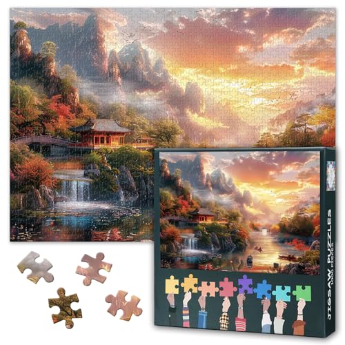 1000 Stück Schöne Landschaft Puzzles Für Erwachsene Scenery of Autumn Berge Und See Jigsaw Puzzles 1000 Stück Für Erwachsene Schwierig Herausfordernde Puzzle Perfekt Für Familienfeier 70cmx50cm von TISHIRON