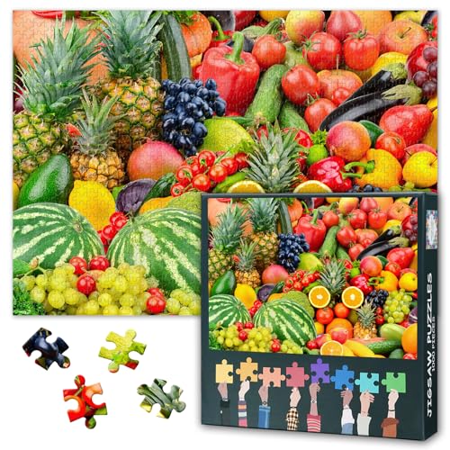1000 Teile Aquarell-Puzzle für Erwachsene - Künstlerisches Obst-Stillleben, Küchendeko-Kunstwerk, Premium Malstil-Design, 27,5x19,7 Zoll 1000 Teile Aquarell-Puzzle für Erwachsene - Künstlerisches Obst-Stillleben, Küchendeko-Kunstwerk, Premium Malstil-Design, 27,5x19,7 Zoll von TISHIRON