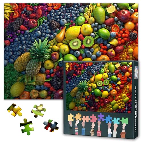 1000 Teile Bio-Puzzle für Erwachsene - Regenbogenobst & Gemüsedesign, Lebendige Food-Fotografie, Veganfreundliches Motiv, 27,5x19,7 Zoll 1000 Teile Bio-Puzzle für Erwachsene - Regenbogenobst & Gemüsedesign, Lebendige Food-Fotografie, Veganfreundliches Motiv, 27,5x19,7 Zoll von TISHIRON