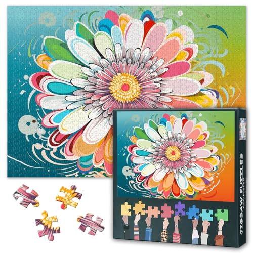 1000 Teile Blumenwirbel Puzzle - Magische Gartenlandschaft mit Rotierenden Blüten & Premium Puzzle Board, Fantasie Blumenpuzzle, 70x50 cm 1000 Teile Blumenwirbel Puzzle - Magische Gartenlandschaft mit Rotierenden Blüten & Premium Puzzle Board, Fantasie Blumenpuzzle, 70x50 cm von TISHIRON
