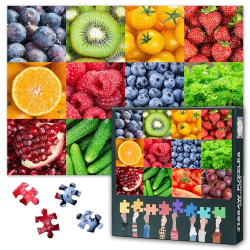 1000 Teile Ernte-Puzzle für Erwachsene - Saftiges Obst & Gemüse, Helle Küchendeko, Bauernhof-Frische-Motiv, 27,5x19,7 Zoll 1000 Teile Ernte-Puzzle für Erwachsene - Saftiges Obst & Gemüse, Helle Küchendeko, Bauernhof-Frische-Motiv, 27,5x19,7 Zoll von TISHIRON