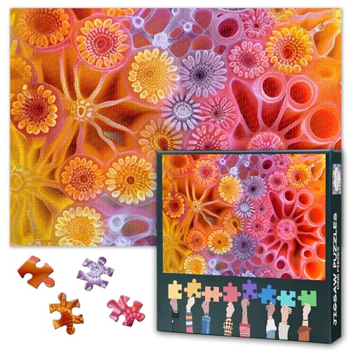 1000 Teile Erwachsenenpuzzle - Abstrakte Zellen & Embryonalentwicklung, Mikroskopischer Lebenszyklus, Wissenschaftliches Lernpuzzle - 27,5 x 19,7 Zoll (70x50 cm) von TISHIRON