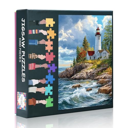 1000 Teile Leuchtturm & Küstenlandschaft Puzzle für Erwachsene – Küstenkunst mit Premium-Puzzlebrett, anspruchsvolle Ozeanblick-Puzzles für Erwachsene – 69,5 x 50,6 cm 1000 Teile Leuchtturm & Küstenlandschaft Puzzle für Erwachsene – Küstenkunst mit Premium-Puzzlebrett, anspruchsvolle Ozeanblick-Puzzles für Erwachsene – 69,5 x 50,6 cm von TISHIRON
