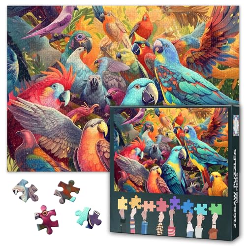 1000 Teile Papageien Kunst Puzzle für Erwachsene: Tier Familie Premium Wanddeko | Meditatives Entspannungspuzzle & Familienspaß | Sammler Geschenk für Arbeitszimmer | 70 x 50 cm 1000 Teile Papageien Kunst Puzzle für Erwachsene: Tier Familie Premium Wanddeko | Meditatives Entspannungspuzzle & Familienspaß | Sammler Geschenk für Arbeitszimmer | 70 x 50 cm von TISHIRON
