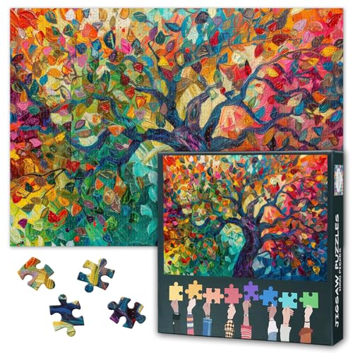 1000 Teile Puzzle Abstrakte Kunst Farbenfroher Walnussbaum Lebendiges Design mit Bunten Blättern & Botanischem Puzzle Kunstvolle Wanddekoration für Erwachsene Entspannungspuzzle Naturmotiv Zuhause 1000 Teile Puzzle Abstrakte Kunst Farbenfroher Walnussbaum Lebendiges Design mit Bunten Blättern & Botanischem Puzzle Kunstvolle Wanddekoration für Erwachsene Entspannungspuzzle Naturmotiv Zuhause von TISHIRON