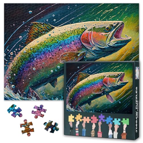 1000 Teile Puzzle Erwachsene Fisch - Puzzles 1000 Teile, schwer unmöglich schwierig herausfordernde Puzzle Bunte Tier Thema (70 x 50 cm), Familie Spielabend Geschenk & Home Decor von TISHIRON
