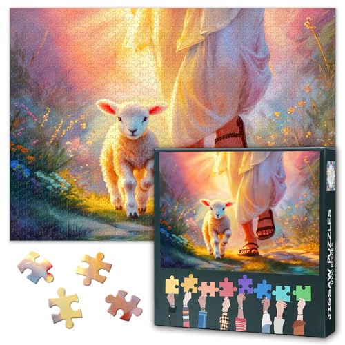 1000 Teile Puzzle Erwachsene Lamm Jesus Heilige Reise Göttliche Begleitung Spirituelle Kontemplation für Seelenruhe Premium Bibelmotiv mit Meditativer Kunst als Inspirierende Glaubensdekoration 1000 Teile Puzzle Erwachsene Lamm Jesus Heilige Reise Göttliche Begleitung Spirituelle Kontemplation für Seelenruhe Premium Bibelmotiv mit Meditativer Kunst als Inspirierende Glaubensdekoration von TISHIRON