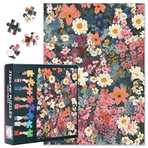 1000 Teile Puzzle Erwachsene - Romantischer Blumenstrauß Kunst, 70 x 50 cm Puzzles für Erwachsene Lernspiel Herausforderung Wanddekoration für Familie & Paare von TISHIRON