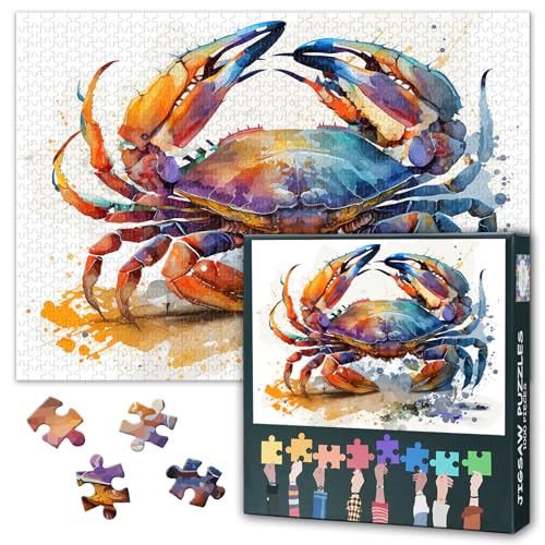 1000 Teile Puzzle Erwachsene Wasserfarben-Krebse & Meeresheilung Biophiles Ozeandesign mit Maritimer Achtsamkeitsübung für Kreativitätsflow Premium Marinekunstpuzzle als Inspirierende Therapiedeko 1000 Teile Puzzle Erwachsene Wasserfarben-Krebse & Meeresheilung Biophiles Ozeandesign mit Maritimer Achtsamkeitsübung für Kreativitätsflow Premium Marinekunstpuzzle als Inspirierende Therapiedeko von TISHIRON
