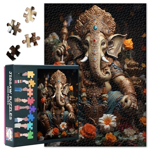 1000 Teile Puzzle Erwachsenenniveau Ganesha Spirituelles Symbol Kunst Stressabbau Aktivität 27,5x19,7 Zoll 1000 Teile Puzzle Erwachsenenniveau Ganesha Spirituelles Symbol Kunst Stressabbau Aktivität 27,5x19,7 Zoll von TISHIRON
