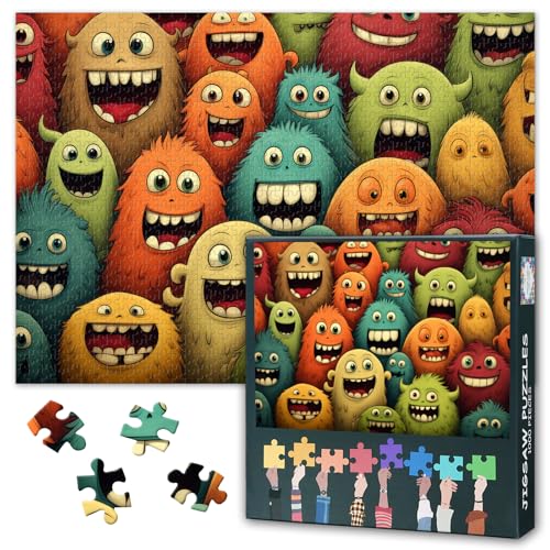 1000 Teile Puzzle Fantastische Monsterwelt | Surreale Kreaturen Muster & Künstlerische Spielideen für Erwachsene | Kreativpuzzle mit Visionärem Design als Modernes Kunstwerk von TISHIRON