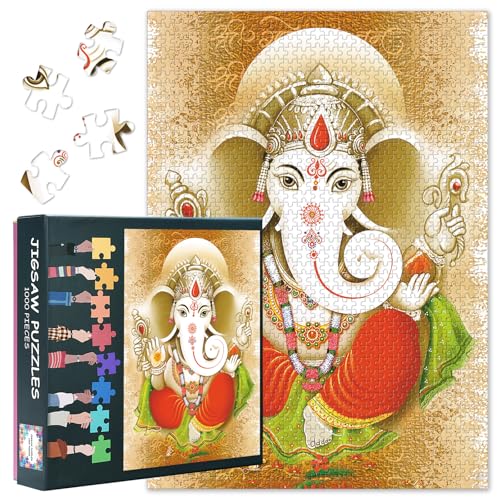 1000 Teile Puzzle Indischer Gott Ganesha Hindu Gottheit Lord Ganesh Spirituelles Kunstwerk Meditation Fokus Yoga Raum Deko Anspruchsvolles Erwachsenenpuzzle 27,5x19,7 Zoll 1000 Teile Puzzle Indischer Gott Ganesha Hindu Gottheit Lord Ganesh Spirituelles Kunstwerk Meditation Fokus Yoga Raum Deko Anspruchsvolles Erwachsenenpuzzle 27,5x19,7 Zoll von TISHIRON