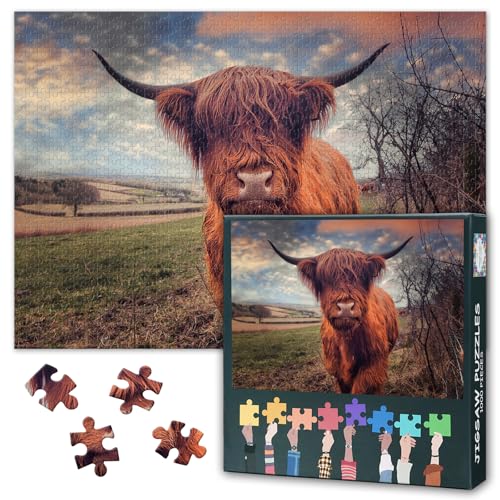 1000 Teile Puzzle Schottische Hochlandrinder & Landschaft Kunstvolle Wanddekoration für Zuhause und Büro Anspruchsvolles Erwachsenenpuzzle zur Entspannung Familienaktivität & Kreatives Geschenk 1000 Teile Puzzle Schottische Hochlandrinder & Landschaft Kunstvolle Wanddekoration für Zuhause und Büro Anspruchsvolles Erwachsenenpuzzle zur Entspannung Familienaktivität & Kreatives Geschenk von TISHIRON
