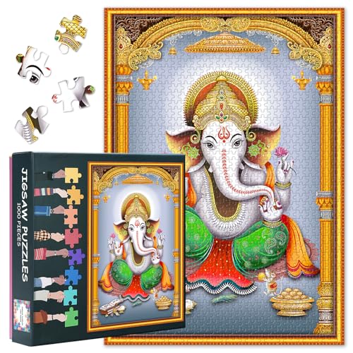 1000 Teile Puzzle Set Ganesha Mythologische Kunst Bonus Poster Inklusive Familienbindung 27,5x19,7 Zoll 1000 Teile Puzzle Set Ganesha Mythologische Kunst Bonus Poster Inklusive Familienbindung 27,5x19,7 Zoll von TISHIRON