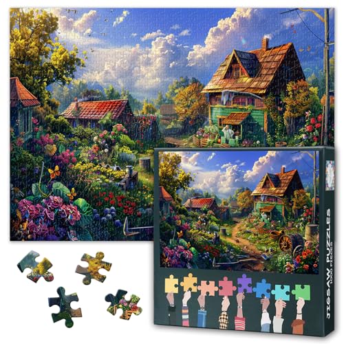 1000 Teile Puzzle für Erwachsene, blühende Blumen, friedliche ländliche Szene, Puzzles, ältere Paare, Erwachsenenpuzzles, Geburtstagsparty für Familie, Kinder und Erwachsene, lustiges Puzzle, 50,8 x 1000 Teile Puzzle für Erwachsene, blühende Blumen, friedliche ländliche Szene, Puzzles, ältere Paare, Erwachsenenpuzzles, Geburtstagsparty für Familie, Kinder und Erwachsene, lustiges Puzzle, 50,8 x von TISHIRON