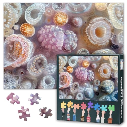 1000 Teile Puzzle für Erwachsene - Abstrakt-Bunte Mikroorganismen & Embryonalentwicklung, Wissenschaftliches Biologie Puzzle(70x50 cm) von TISHIRON