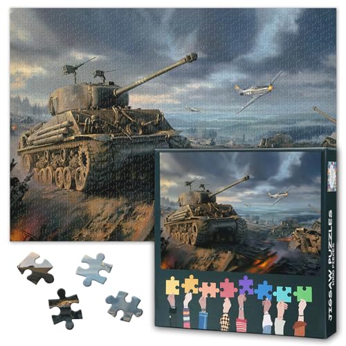1000 Teile Puzzle für Erwachsene Abstrakte WWII Panzer Kunst Modernes Militärfahrzeug Design Anspruchsvolles Großes Puzzle 27,5 x 19,7 Zoll 1000 Teile Puzzle für Erwachsene Abstrakte WWII Panzer Kunst Modernes Militärfahrzeug Design Anspruchsvolles Großes Puzzle 27,5 x 19,7 Zoll von TISHIRON