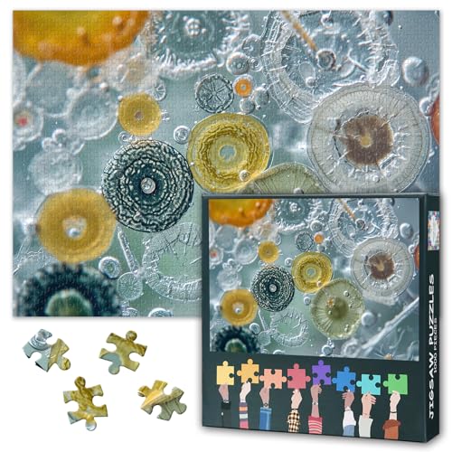 1000 Teile Puzzle für Erwachsene - Abstrakte Wasser-Mikroorganismen, Biologisches Design, Anspruchsvolles STEM-Puzzle, 27,5 x 19,7 Zoll (70x50 cm) von TISHIRON