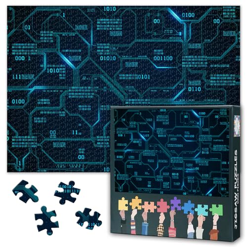 1000 Teile Puzzle für Erwachsene Computer Hardware Design mit CPU Chip & Leiterplatten Technologie Herausforderndes Großformat Puzzle 70 x 50 cm von TISHIRON