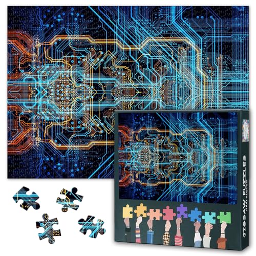 1000 Teile Puzzle für Erwachsene Computer Technologie Thema mit elektronischem CPU Chip & detaillierter Leiterplatten Kunst 70 x 50 cm 1000 Teile Puzzle für Erwachsene Computer Technologie Thema mit elektronischem CPU Chip & detaillierter Leiterplatten Kunst 70 x 50 cm von TISHIRON