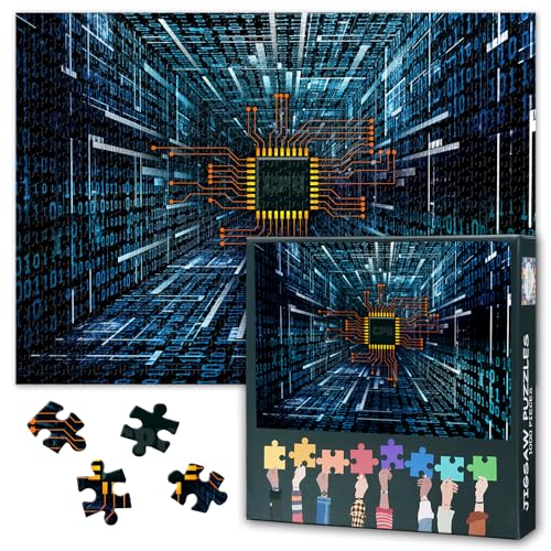 1000 Teile Puzzle für Erwachsene Elektronisches PC CPU Konzept mit Computerchip Kunst Hochtechnologie Leiterplatten Design Herausforderndes Großformat Puzzle 70 x 50 cm 1000 Teile Puzzle für Erwachsene Elektronisches PC CPU Konzept mit Computerchip Kunst Hochtechnologie Leiterplatten Design Herausforderndes Großformat Puzzle 70 x 50 cm von TISHIRON