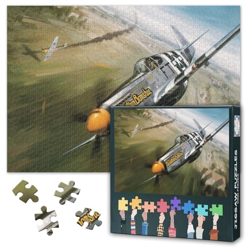 1000 Teile Puzzle für Erwachsene FW 190 Flugzeug WWII Deutsche Kampfmaschine Militär Luftfahrt Kunst Wanddekor 27,5 x 19,7 Zoll von TISHIRON