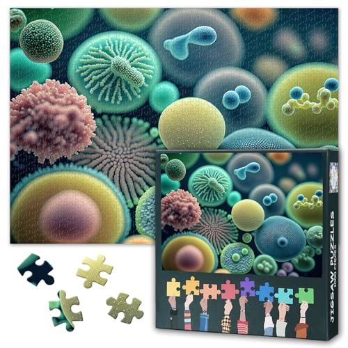 1000 Teile Puzzle für Erwachsene - Künstlerische Mikroorganismen-Zellen, STEM-Lernpuzzle, Coolstes Wissenschafts-Puzzle, 27,5 x 19,7 Zoll (70x50 cm) von TISHIRON
